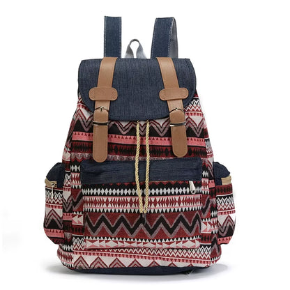 High Quality Women Canvas Vintage Backpack Ethnic Backpacks Bohemian Backpack Schoolbag Rugzak Back Pack Bag Pack Rucksack